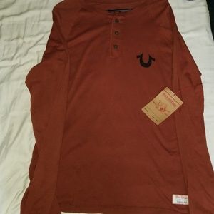 Men Henley true religion shirt
